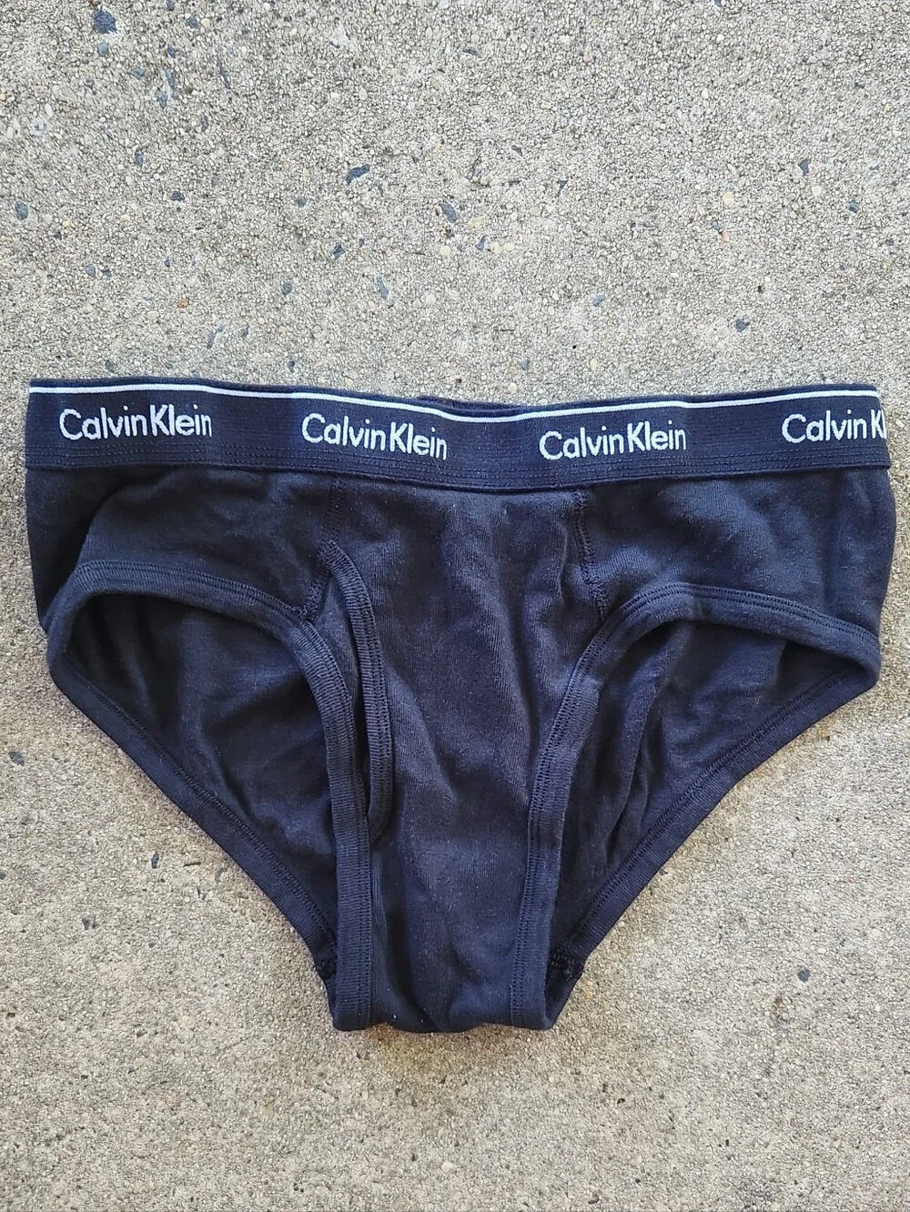 Men's Calvin Klein 100% Cotton Classic Fit Hip Brief Black Size Medium